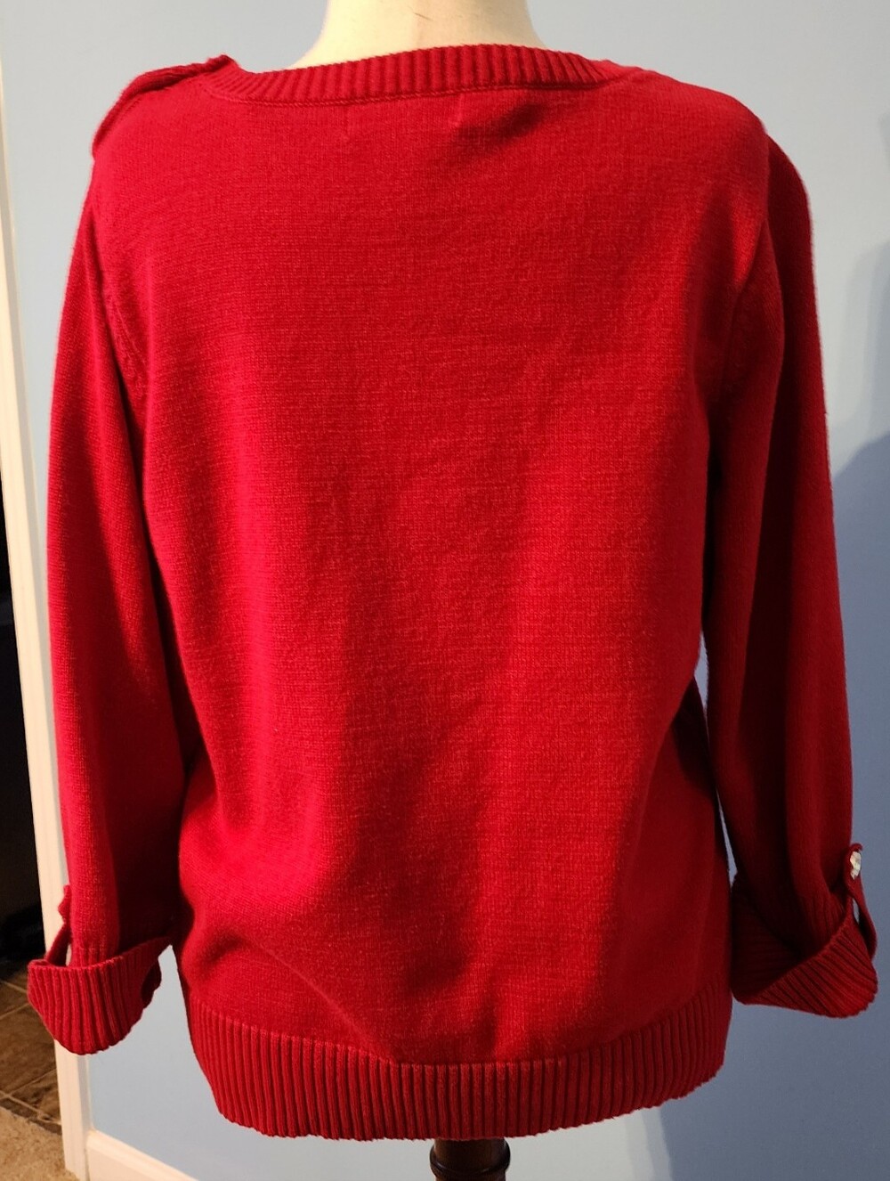 Woman's Red Crewneck Sweater